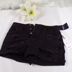 Distressed Denim Girlfriend Shorts Size 26